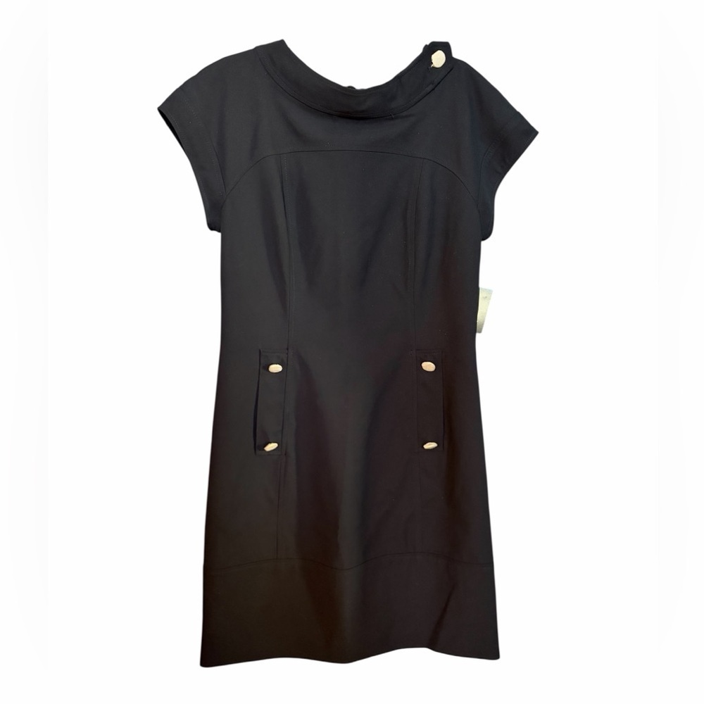 Ellen Tracy Black Mini Dress with Cap Sleeves